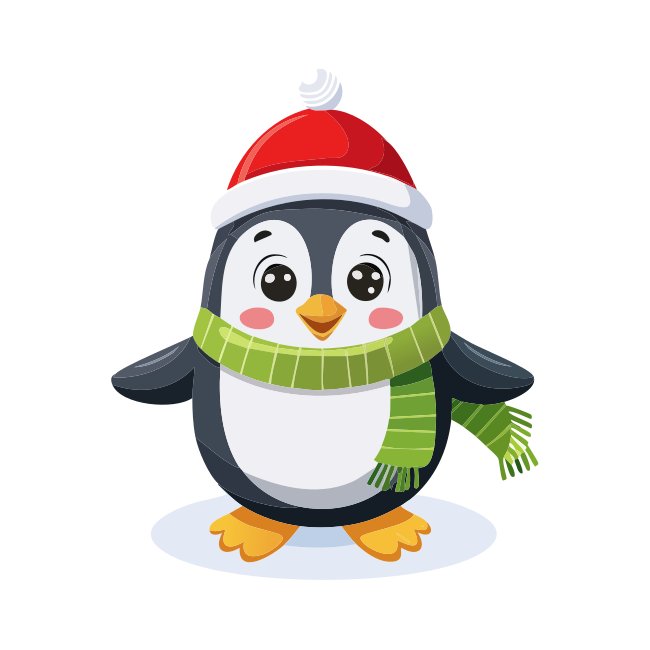 Cute Christmas Penguin Creative Kids Illustration Vector