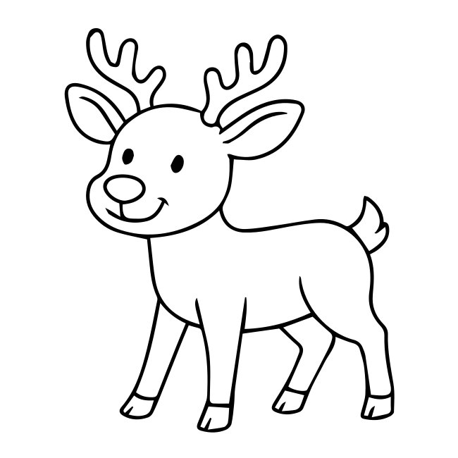 Cute Deer Vector Illustration Outline For Coloring Book