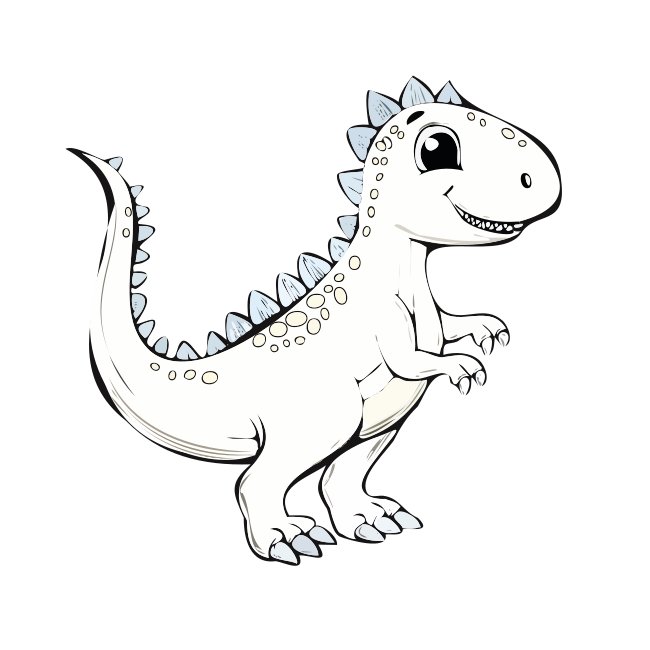 Cute Dinosaur Outline Vector Drawing Printout Kids