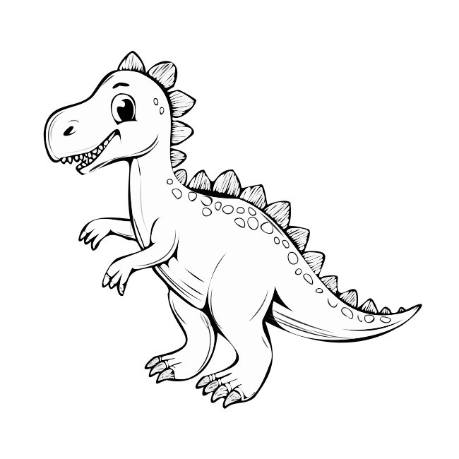 Dinosaur Outline Vector Drawing Printout Coloring Book Kids 225769