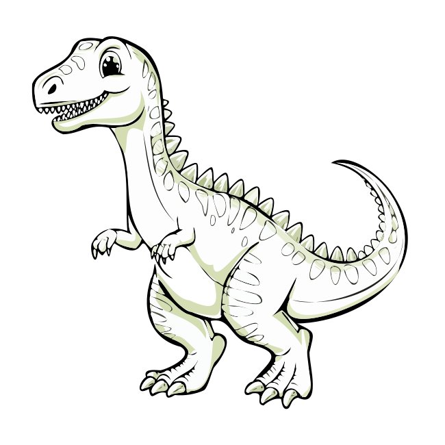 Dinosaur Outline Vector Drawing Printout Coloring Book Svg