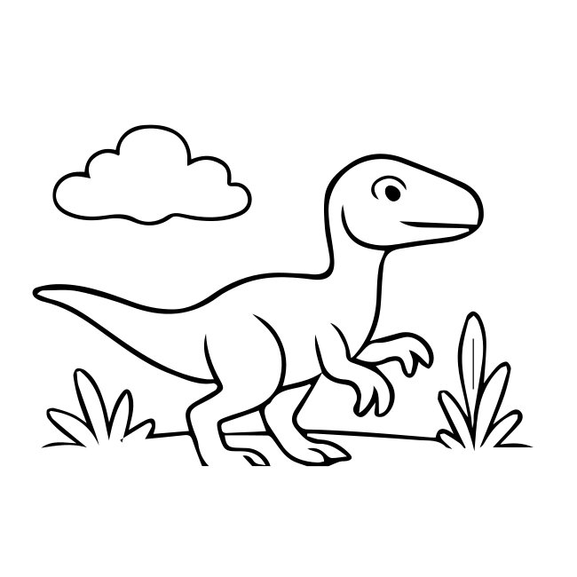Small Dinosaur Vector Cartoon Drawing Style