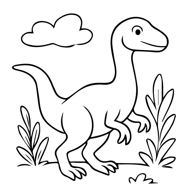 Vecctor Dinosaur Illustration In Vector Format For Coloring Page