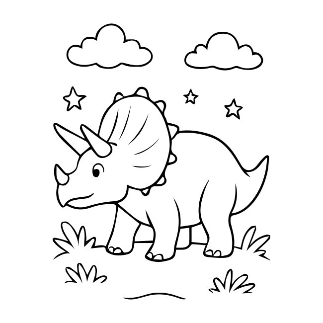 Vector Dinasour Outline Illustration Ir Coloring Book Style