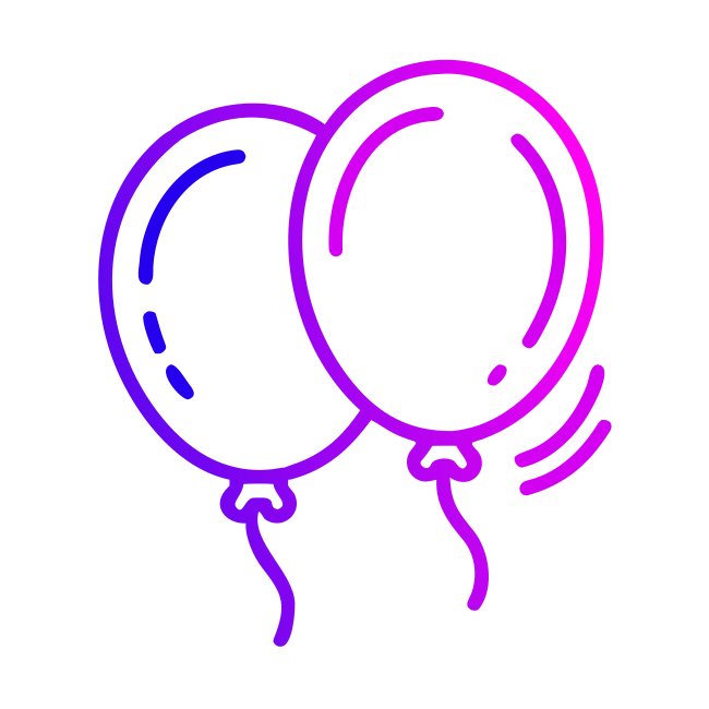 Gradient Outline Birthday Balloons Svg