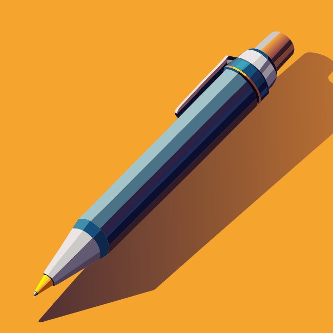 Blue Golden Pen Svg Vector Free Download