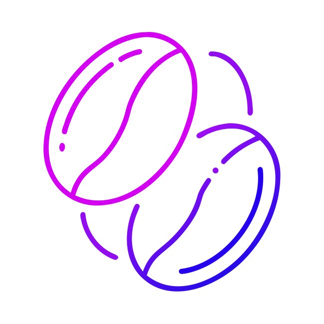 Gradient Outline Coffee Beans Vector