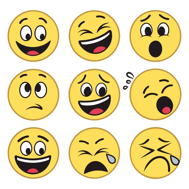 Emoticon Set Vector Svg