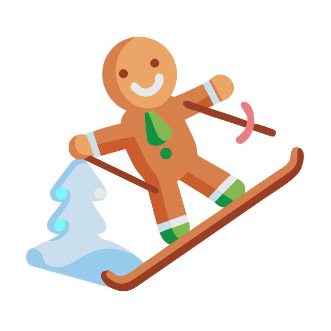 Gingerbread Man Skiing Slope