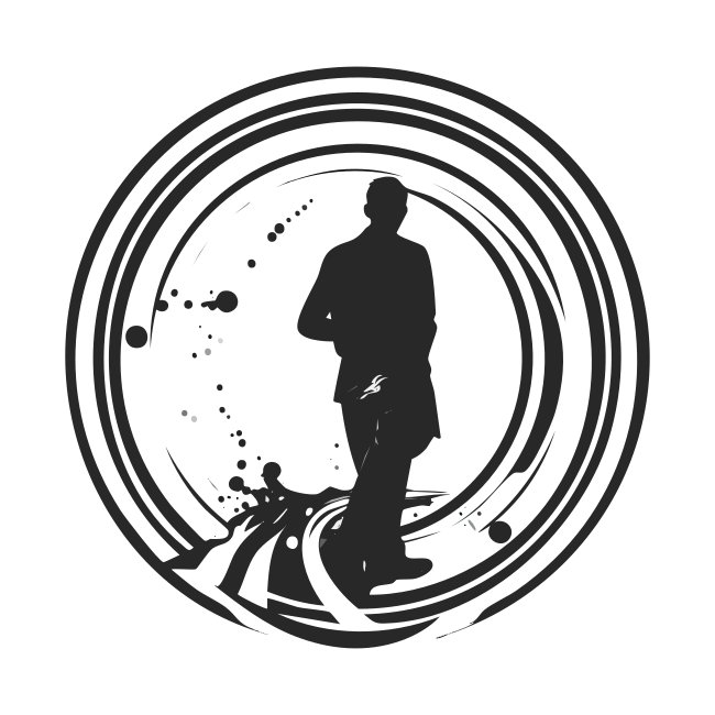 Man In A Circle Silhouette Logo Free Svg