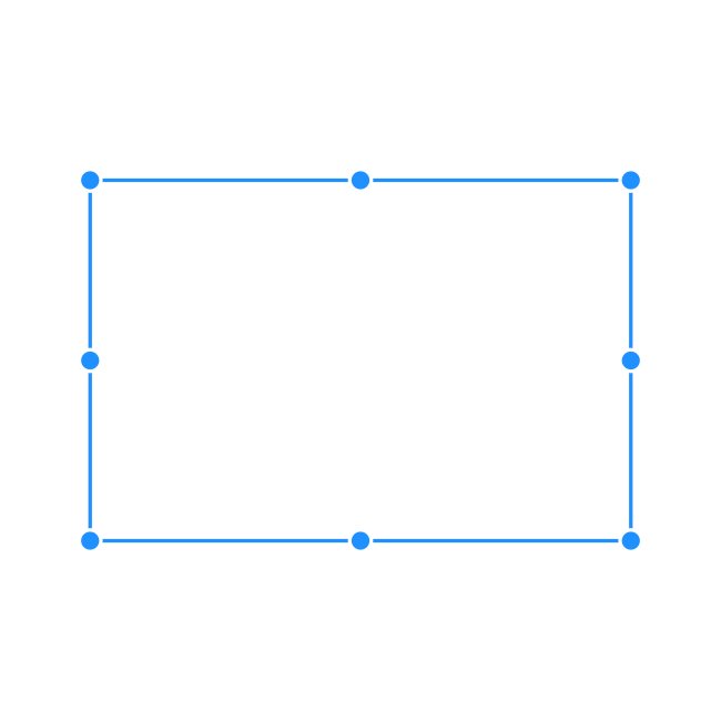 Vector Selection Bounding Box Circular Handles Solid Blue.Svg
