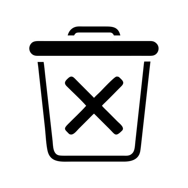 Elegant Trash Can Cross Symbol Vector Svg Design