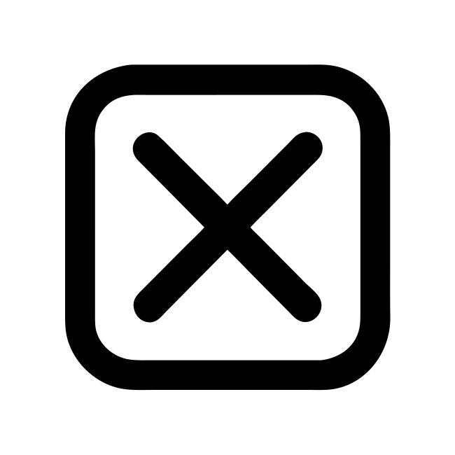 Sleek Cross Delete Icon For SVG UI Vector Style