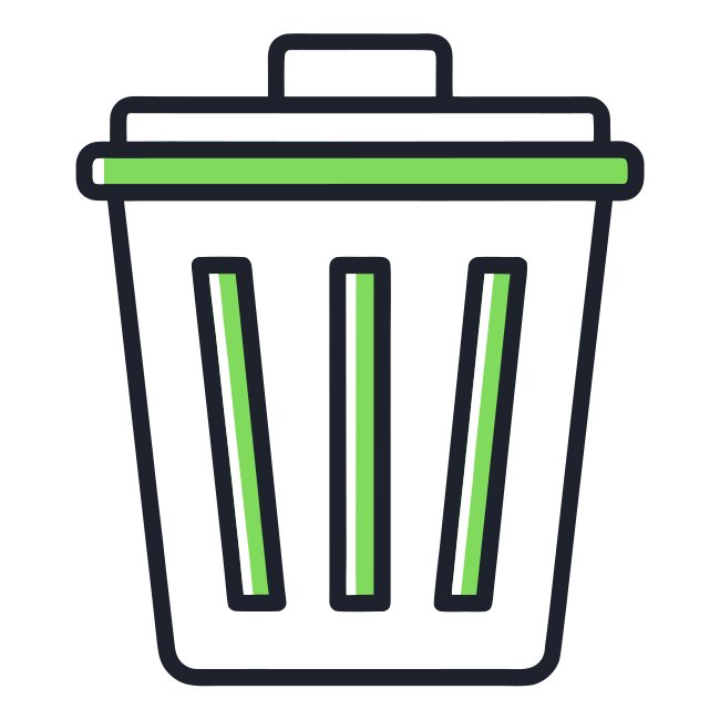 Neat Linear Trash Can SVG Vector Icon Style