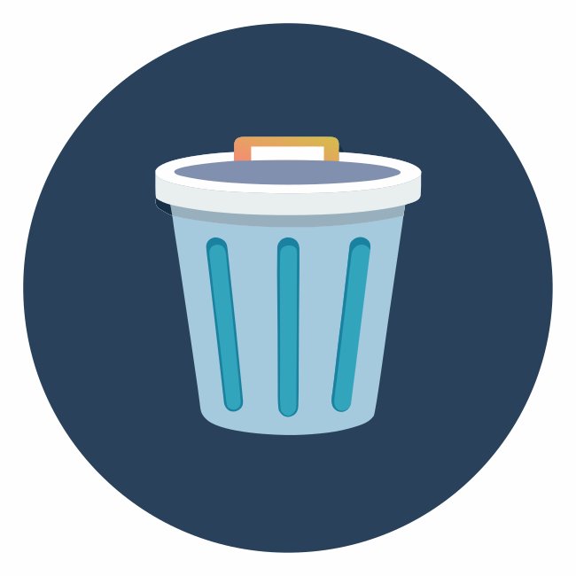 Sleek Round Trash Can SVG Vector User Interface Icon