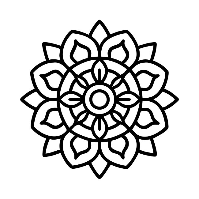 Symmetrical Mandala Style Icon Silhouette Svg Free Download