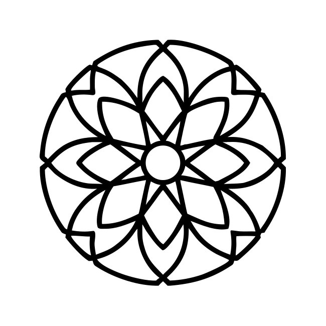 Symmetrical Mandala Style Icon Silhouette Svg.Svg