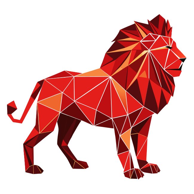 Low Poly Lion Illustration Svg