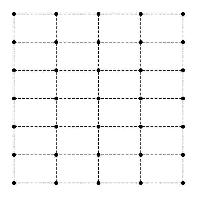 4x6 Dashed Lines SVG Dot Intersections Grid