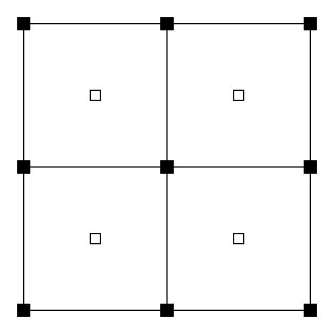 2x2 Solid Lines Square Intersections SVG Square Decorations Grid