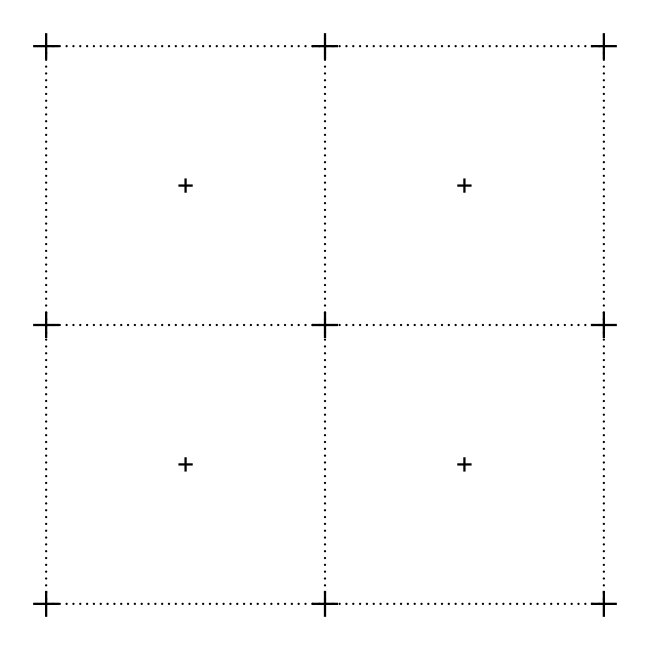 2x2 Dotted Lines Cross Intersections SVG Cross Decorations Grid