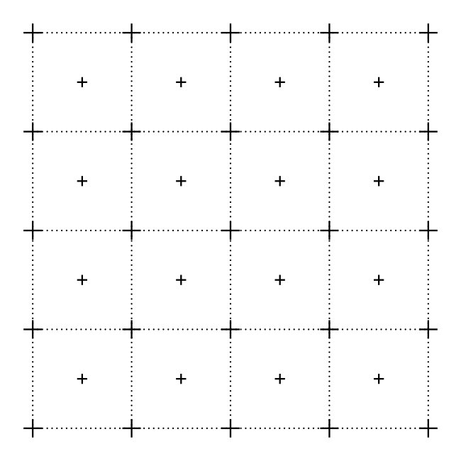 4x4 Dotted Lines Cross Intersections Cross Decorations SVG Grid