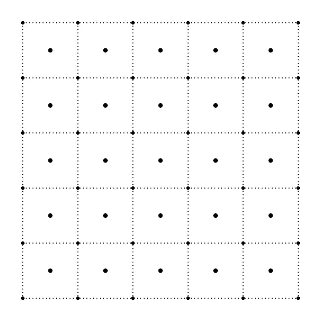 5x5 Dotted Lines Dot Intersections Dot Decorations Grid SVG