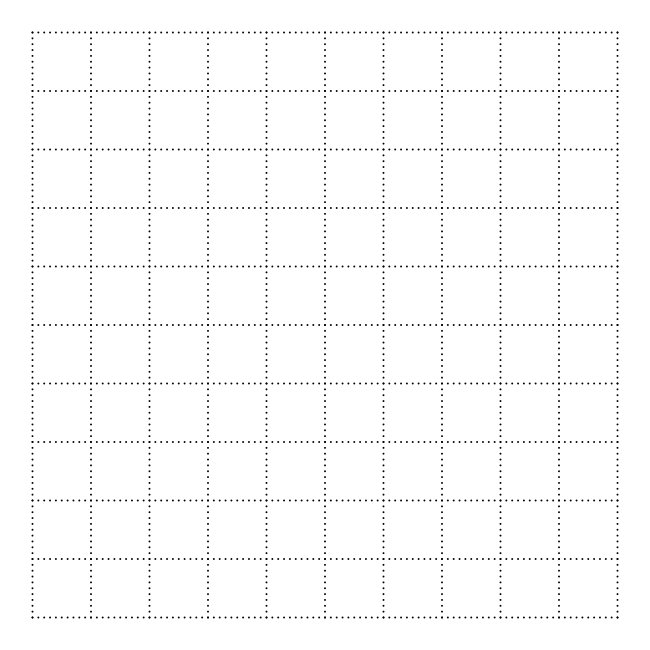 10x10 Dotted Lines Grid