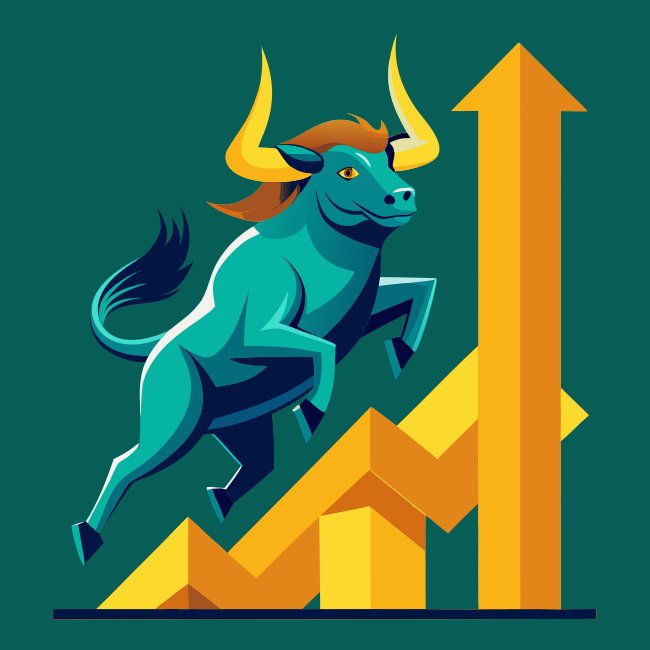 Bull Market Bull Charging Upwards SVG Vector Graph