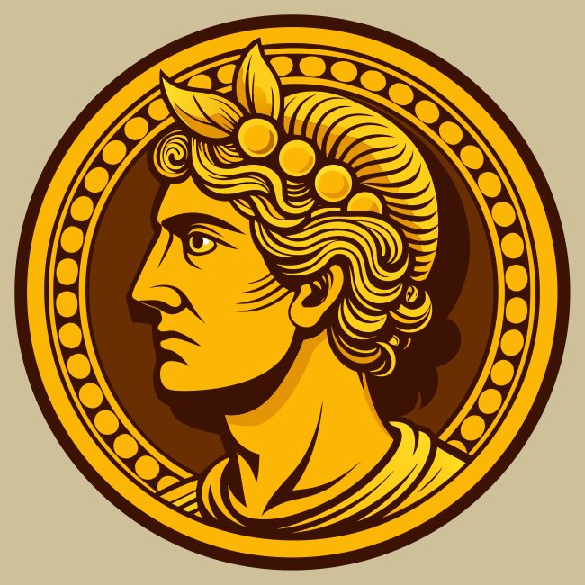Ancient Greek God Profile Svg Classic Gold Coin
