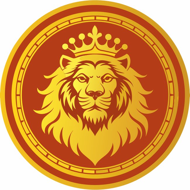 Regal Lion Head Svg Classic Gold Coin