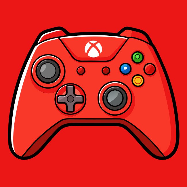 Red Xbox Gaming Controller Vector Svg