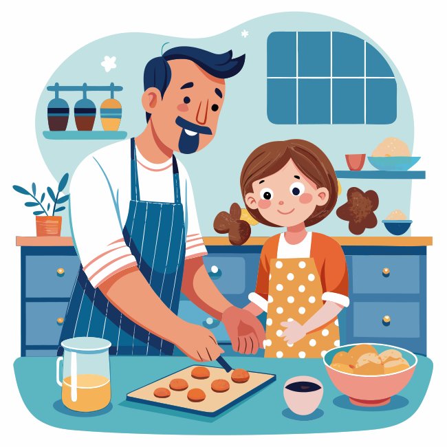 Dad Girl Baking Cookies Kitchen SVG Fun