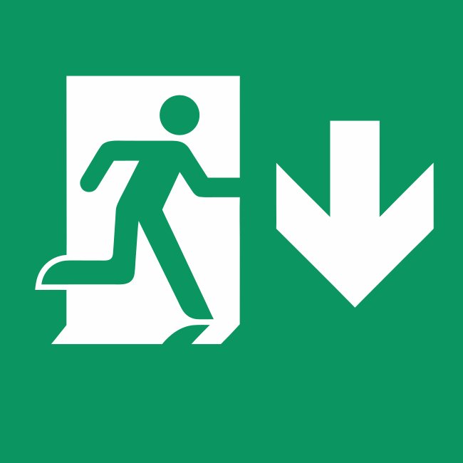 Green Emergency Exit Guide Vector SVG Sign