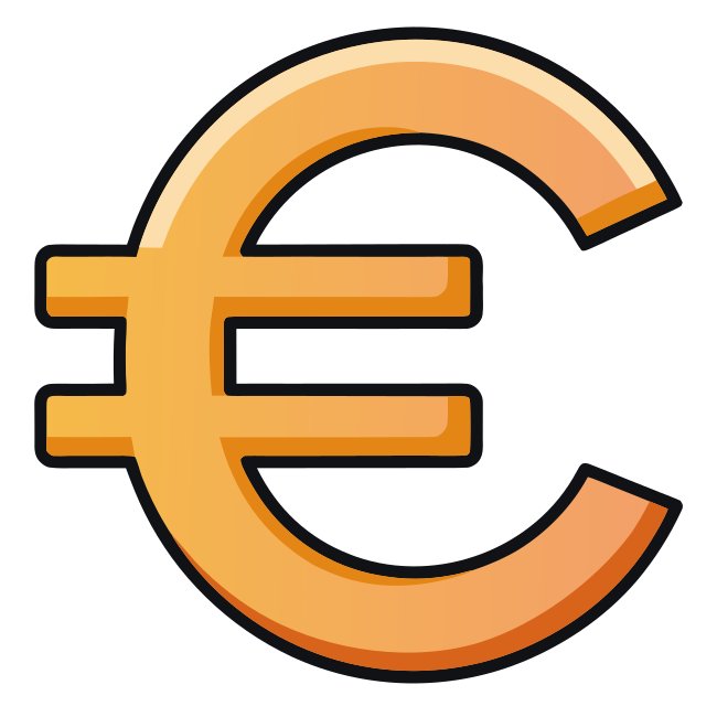 Golden Euro Sign Vector Svg