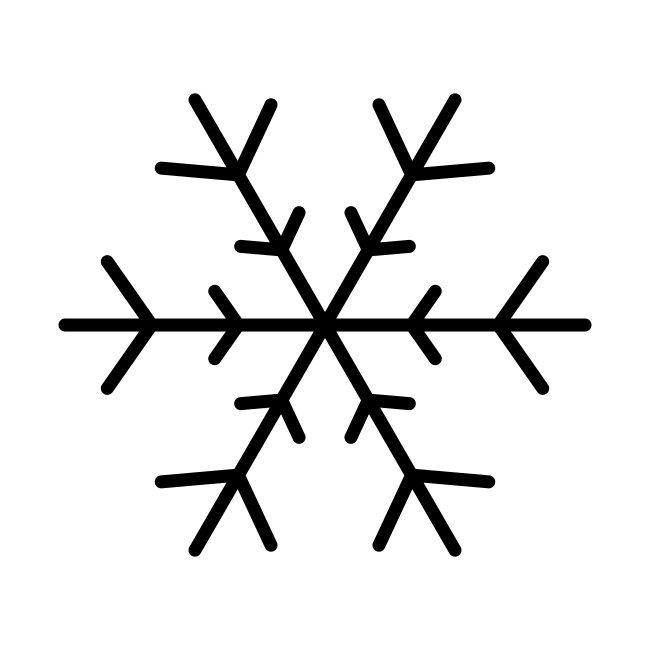 Minimal Lines Snowflake Icon Svg Template