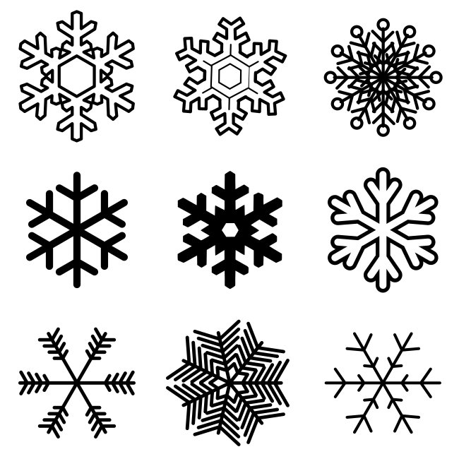 Winter Snowflake Icons SVG Pack