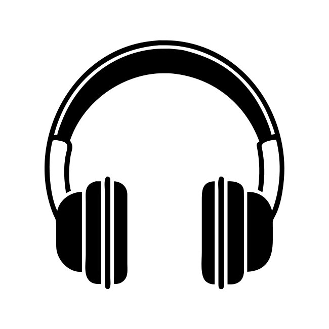 Simple Headphones Logo Silhouette Svg Vector