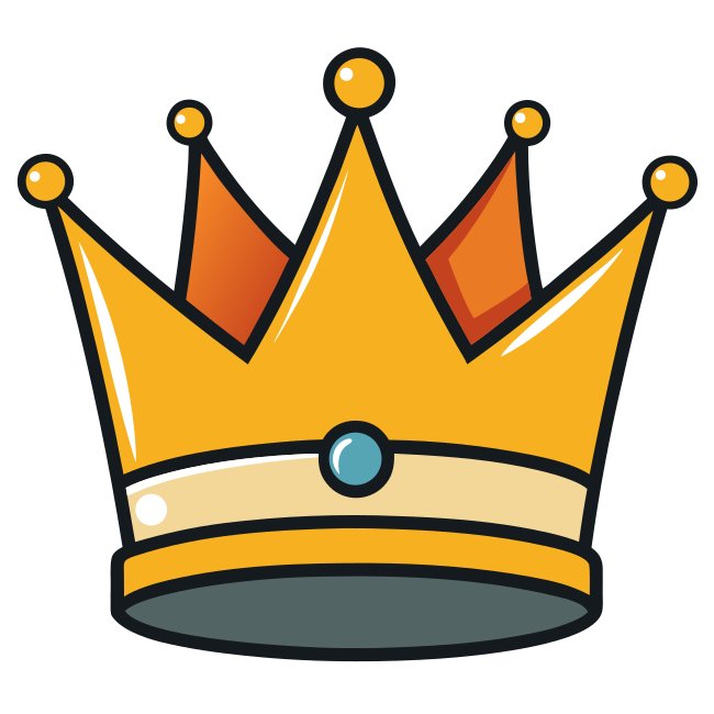Cartoon Style Crown Svg Vector