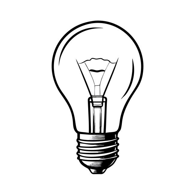 Realistic Lightbulb Icon Svg Vector