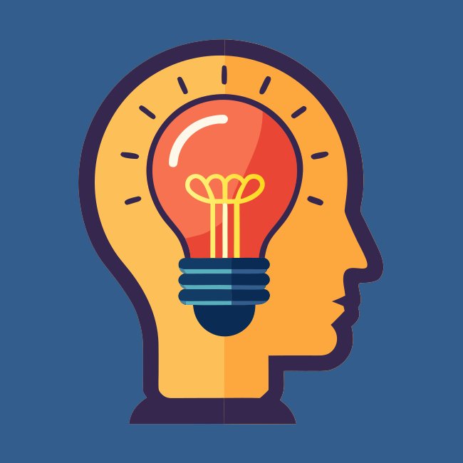 Creative Lightbulb Inside Head Vector Svg