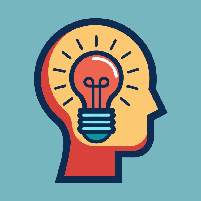 Lightbulb Inside Head Vector Svg