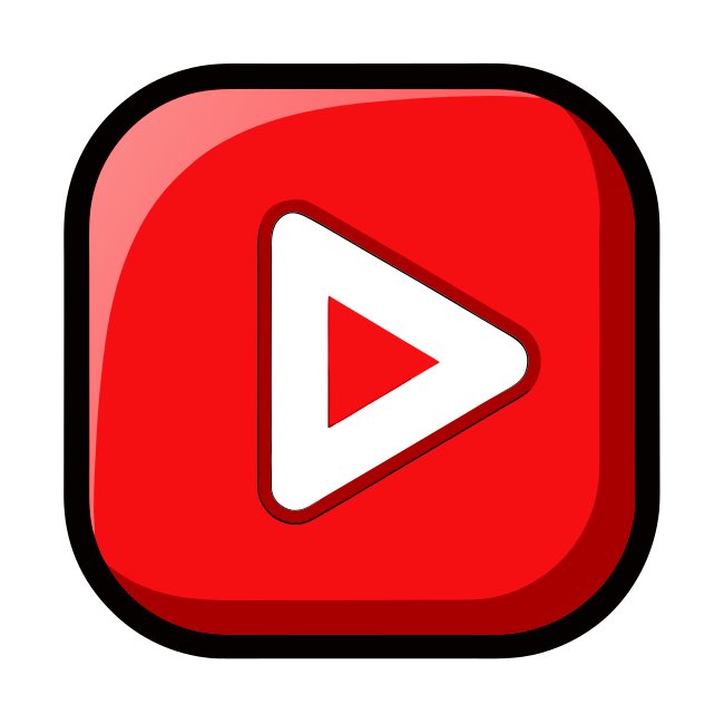 Red Youtube Play Button Round Edges