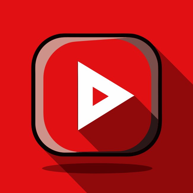 Glossy Youtube Play Symbol With Shadow Effect