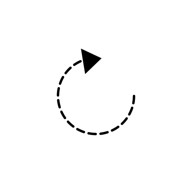 Circular Dashed Line Vector SVG Arrow