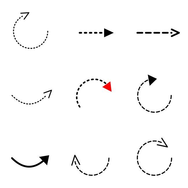 Vector SVG Arrows 9 Pack Icons