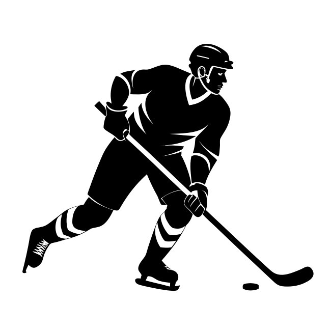 Hockey Player Silhouette Vector Svg