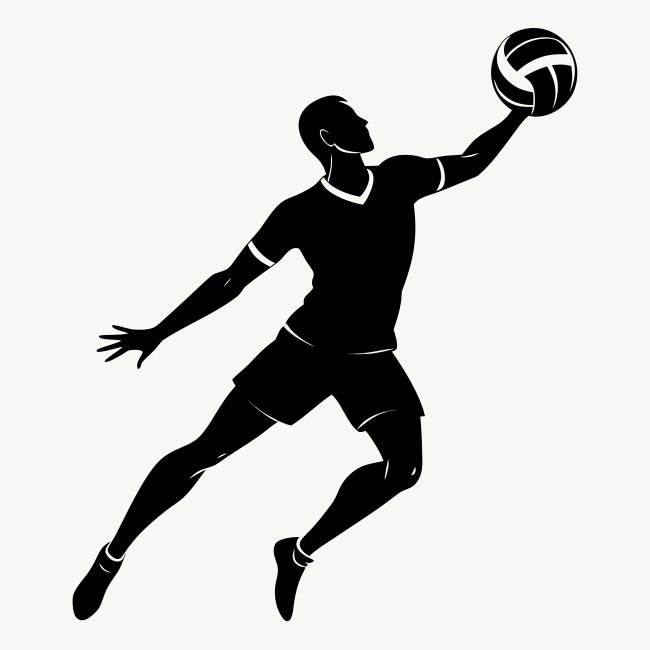 Volleyball Player Silhouette Vector Svg