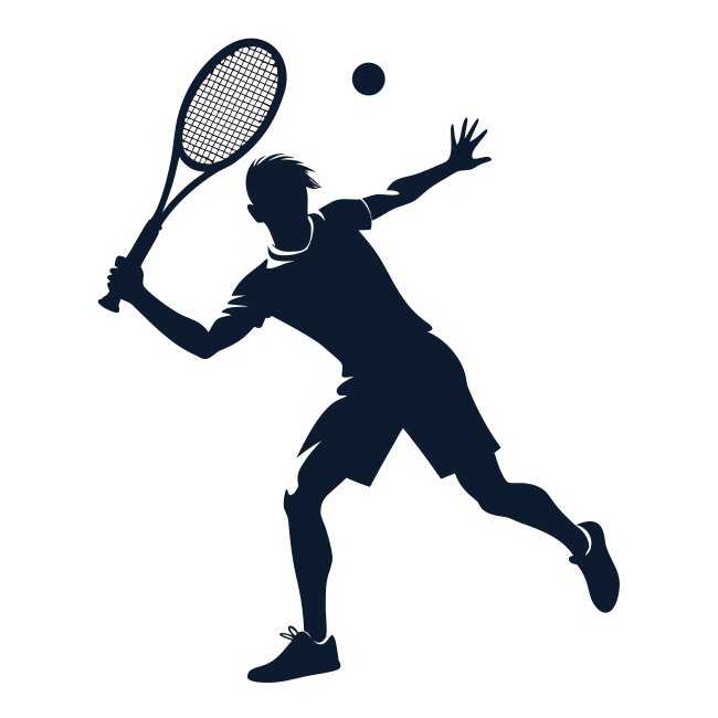 Tennis Player Silhouette Vector Svg