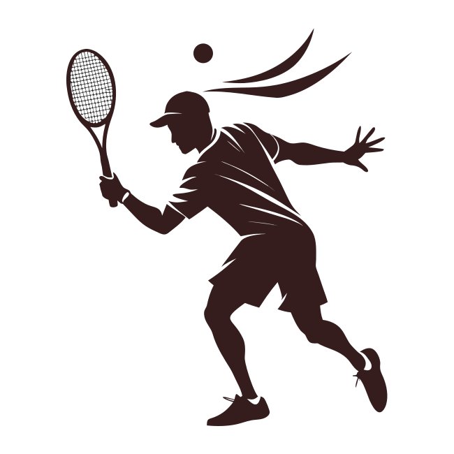 Tennis Player With Effect Silhouette Vector Svg
